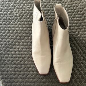 Elegant Cream Ankle Boots